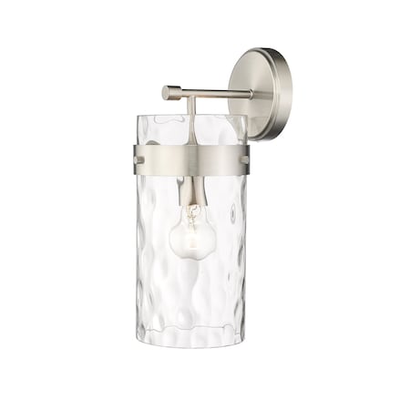 Z-Lite Fontaine 1 Light Wall Sconce, Brushed Nickel & Clear 3035-1SL-BN